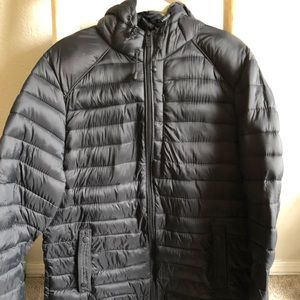 Black puffer raincoat